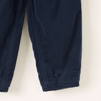 Juniors Solid Cord Pants with Pockets and Elasticated Waistband