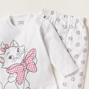 Disney Marie Print T-shirt with Full Length Pyjamas - Set of 2