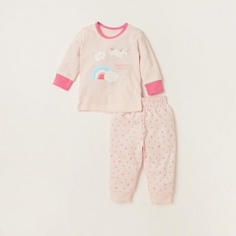 Juniors Printed 4-Piece T-shirt and Pyjama Set