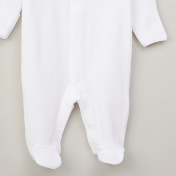 Solid Sleepsuit with Long Sleeves