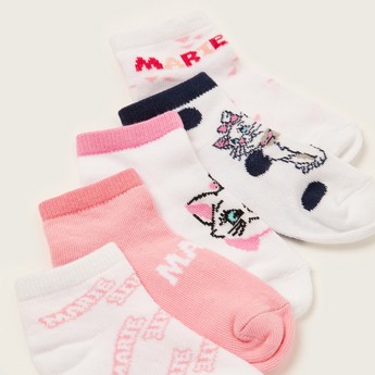 Disney Marie Print Ankle Length Socks - Set of 5