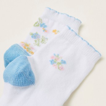 Juniors Floral Print Infant Socks - Set of 2