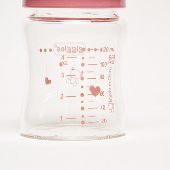 Giggles Printed Glass Feeding Bottle - 120 ml