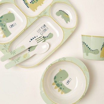 Juniors Dinosaur Print 5-Piece Dinner Set