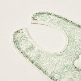 Giggles Paisley Print Bib with Press Button Closure