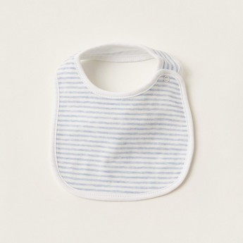 Juniors Striped Bib with Press Button Closure