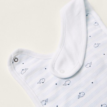 Juniors Whale Embroidered Bib with Button Closure