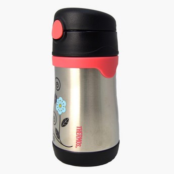 Thermos Floral Print Stainless Steel Straw Bottle - 290 ml