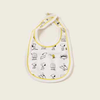 Snoopy Print Bib with Snap Button Closure - Set of 2