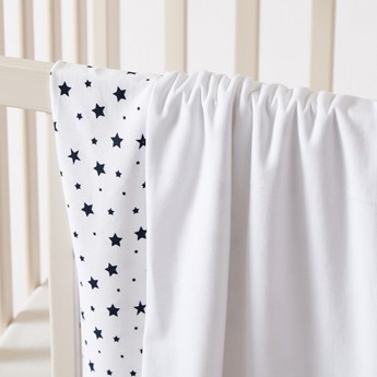 Juniors 2-Piece Stars Printed Receiving Blanket Set - 70x70 cms