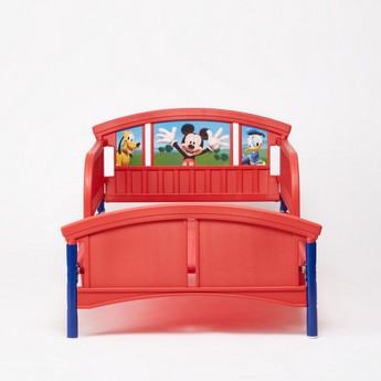 Disney Mickey Mouse Print Toddler Bed with Guardrails