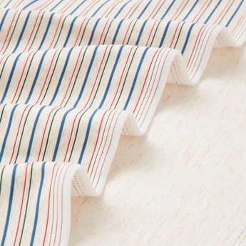 Juniors Striped Receiving Blanket with Rocket Embroidery - 76x102 cms