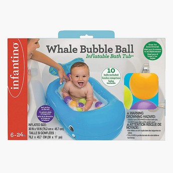 Infantino Whale Bubble Ball Inflatable Bathtub