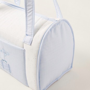 Cambrass Embroidered Diaper Bag with Zip Closure and Dual Handles