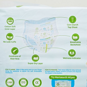 mamaearth Plant-Based Size M 30-Piece Diaper Pants - 7-12 kg