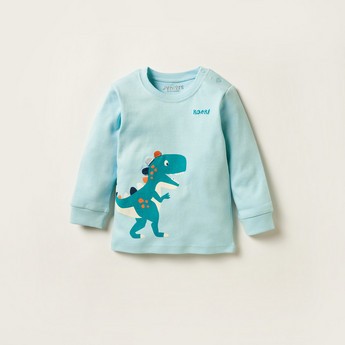 Juniors Dinosaur Print Long Sleeve T-shirt and Pyjama Set