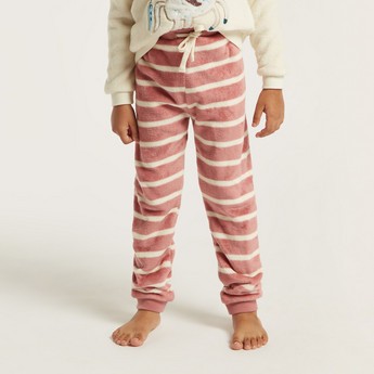 Juniors Embroidered T-shirt and Striped Pyjamas Set