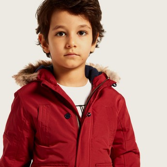 Juniors Zip Through Jacket with Hood and Pockets