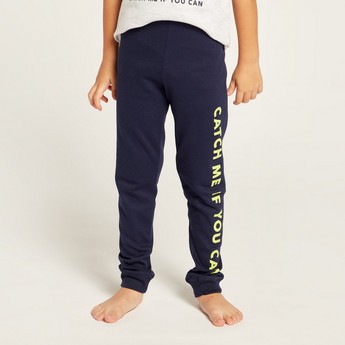 Juniors Printed Crew Neck T-shirt and Pyjama Set