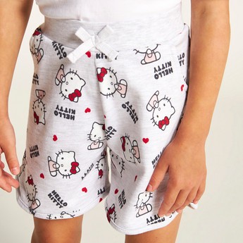 Sanrio Hello Kitty Print Shorts with Elasticised Waistband and Pockets