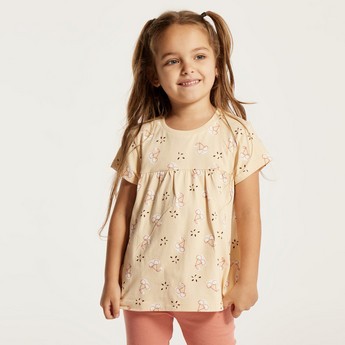 Juniors Printed Short Sleeve Top and Pyjama Set