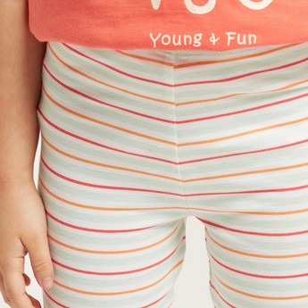 Juniors Striped Leggings with Elasticised Waistband