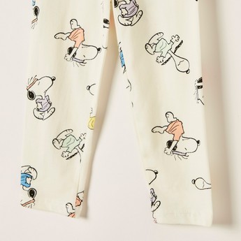 Peanuts Printed Leggings with Elasticised Waistband