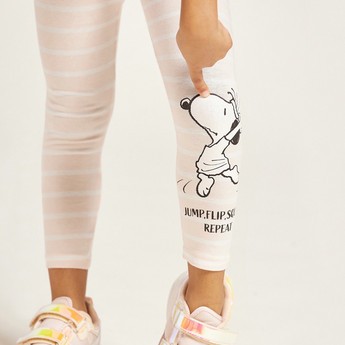 Peanuts Print Leggings with Elasticised Waistband