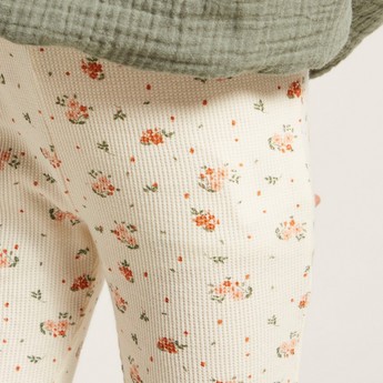 Love Earth All-Over Floral Print Organic Jeggings with Elasticated Waistband