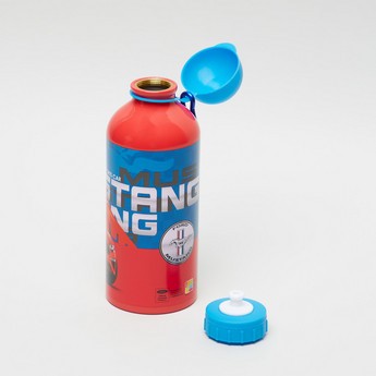 Mustang Print Water Bottle with Cap - 600 ml