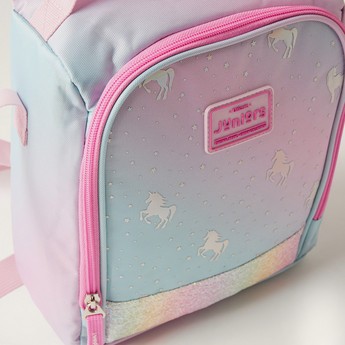 Juniors Unicorn Print Lunch Bag with Adjustable Strap and Zip Closure