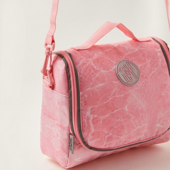 SHOUT Marble Print Lunch Bag with Shoulder Strap