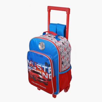 Mustang Printed Trolley Backpack - 14 inches