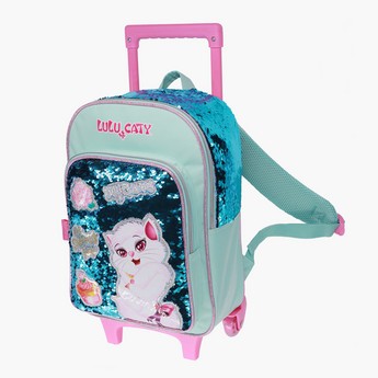 Rainbow Max Sequin Detail Trolley Backpack with Adjustable Straps - 16 inches