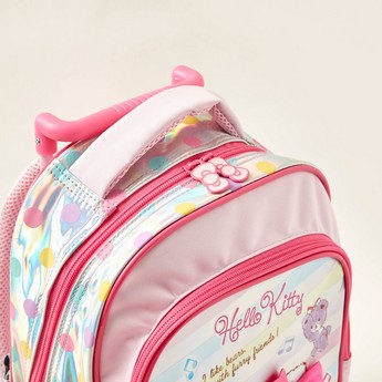 Hello Kitty Print Trolley Backpack with Retractable Handle - 14 inches