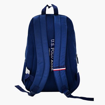 U.S POLO Solid Zipper Backpack with Pouch