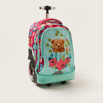 Juniors Printed Trolley Backpack with Lunch Bag and Pencil Pouch - 20 inches