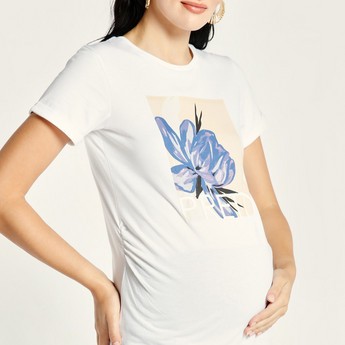 Love Mum Graphic Print Maternity T-shirt with Short Sleeves