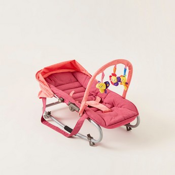 Juniors Coral Baby Rocker with Canopy