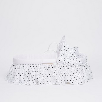 Cambrass Polka Dots Print Moses Basket with Hood - 47x84 cms