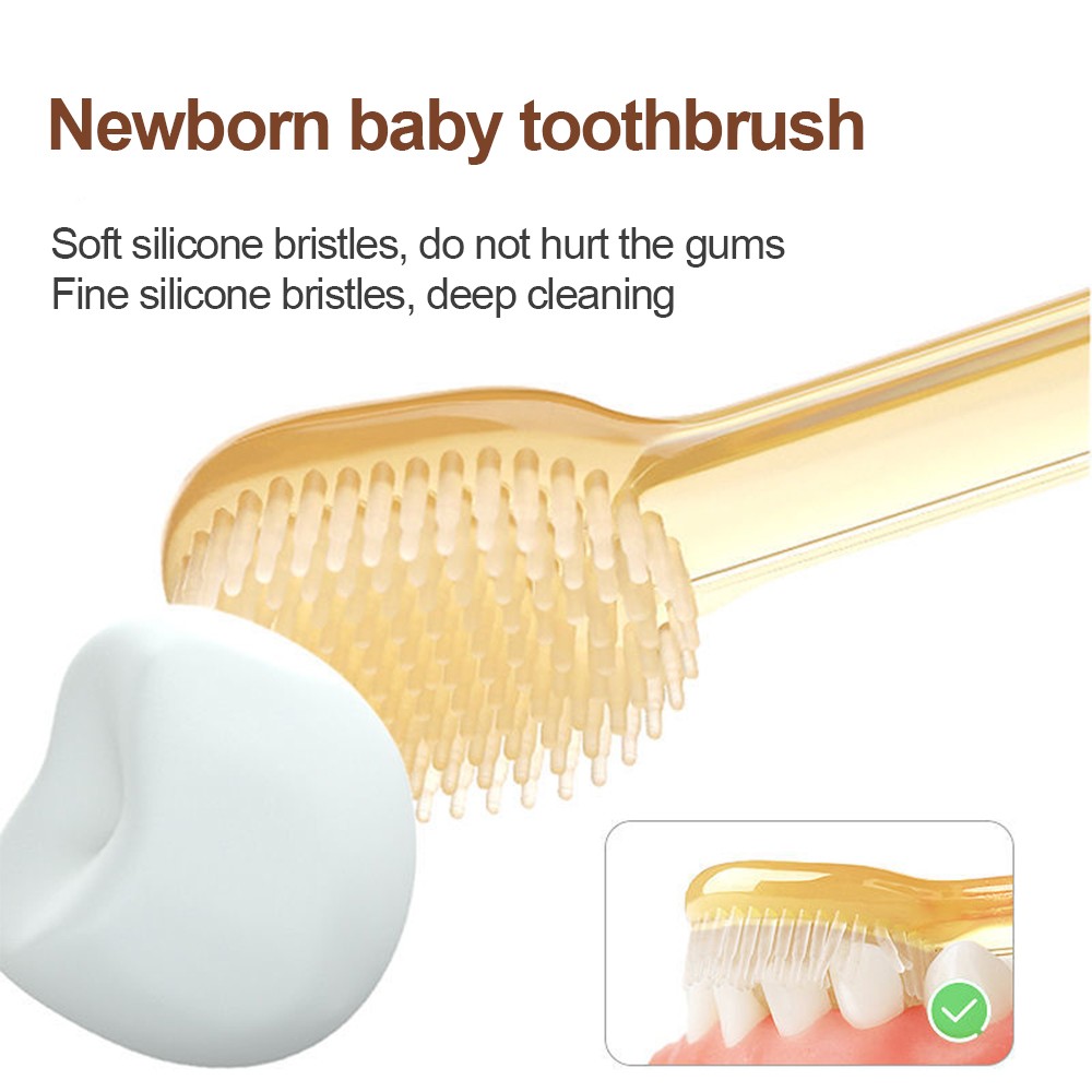 Baby Training Toothbrush Silicone Kids Toothbrush Baby Oral Hygiene Soft Bristle Deciduous Coating Tongue Cleaner 0-18M