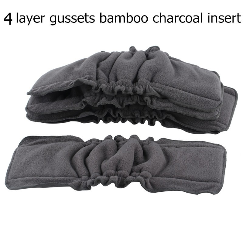 [Simfamily] 10pcs Reusable Bamboo Charcoal Diaper Insert Baby Cloth Mat Nappy Insert Changing Liners 4 Layer Each Insert Wholesale