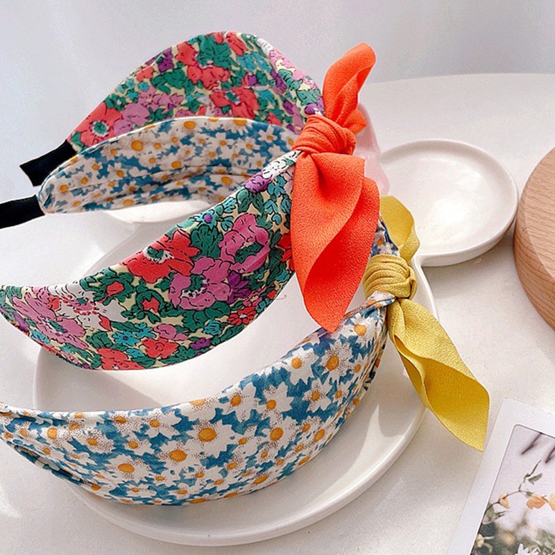 Children's Korean version versatile bow hairpin casual floral headband girls headdress baby accessories brand new