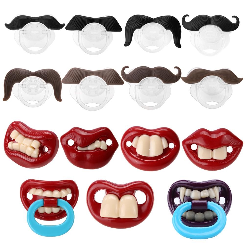 1/2pcs Baby Silicone Pacifier Funny Mustache Lip Shape Pacifier Doll Nipple Teething Toddler Pacy Orthodontic Soother Pacifier