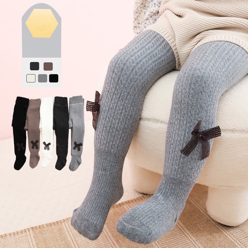 1 To 12 Years Super Warm Winter Tights Cute Bowknot Kids Pantyhose With Fleece Inside Thicken Kids Pantyhose For Baby