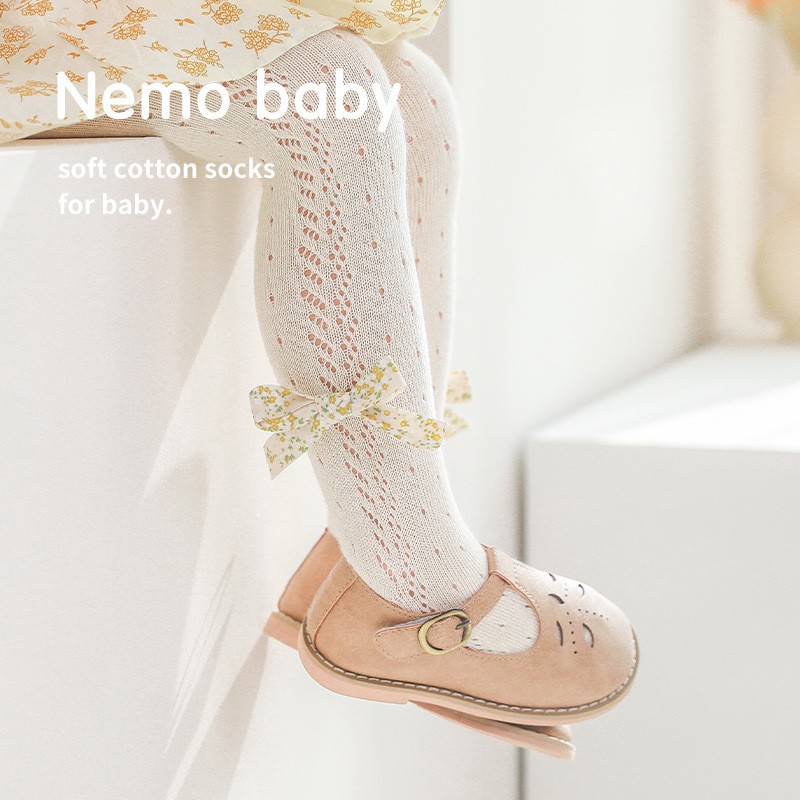 Spain Style Girls Stockings Newborn Tights for Girls Mesh Children Pantyhose 2022 Spring Summer Bow-knot Children Leggings