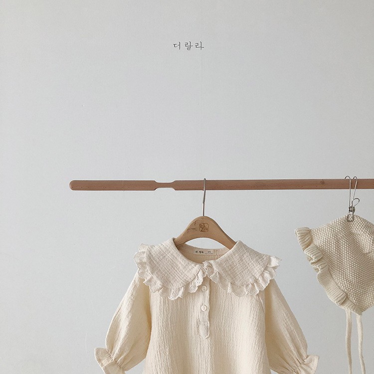 Spring Autumn Baby Clothes Newborn Infant Baby Girls Bodysuit Cotton Clothes Outfit Ruffle Collar Baby Jumpsuit Playsuit