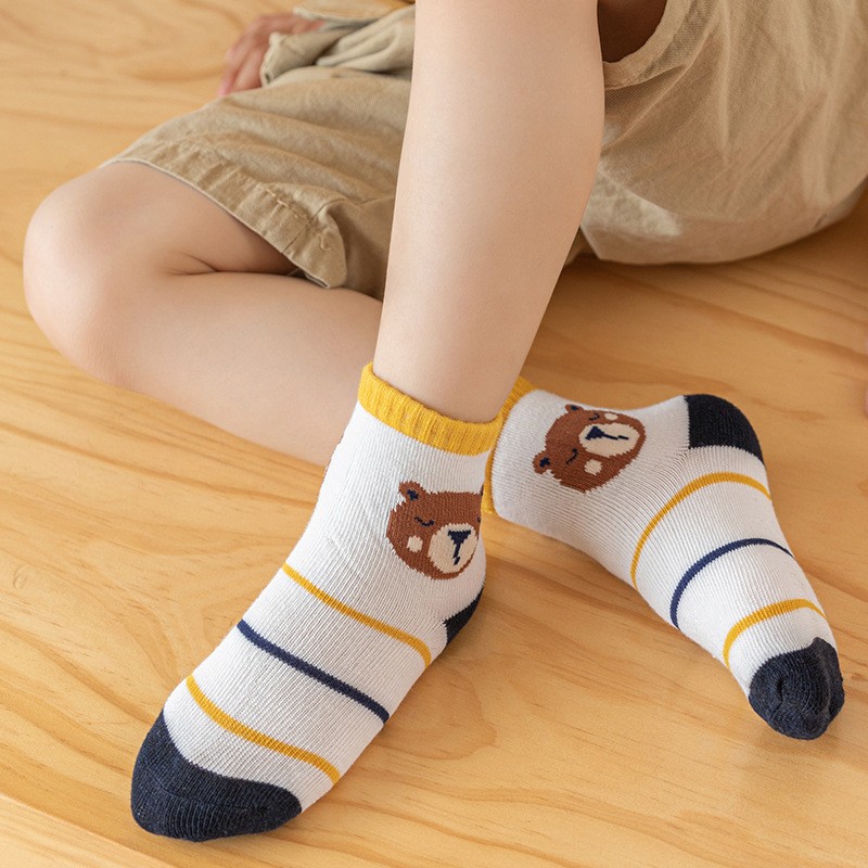 5pairs/lot 3 to 12 Years Kids Soft Cotton Socks Boy Girl Baby Cute Cartoon Warm Fashion School Socks Autumn Winter Cartoon