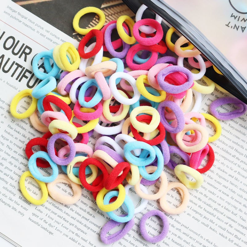 Baby Girl Little Hair Bands Toddler Children Headbands Colorful Elastic Hair Tie Nylon Scrunchie Hair Rope 50/100pcs Hair Accessories