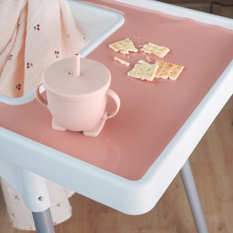 High chair custom pure color placemat feeding solid food dining plate placemat soft silicone table mat tableware baby stuff